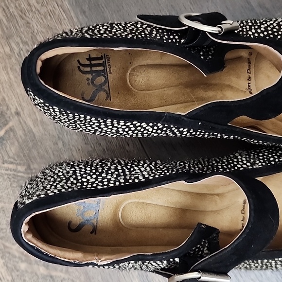 Sofft Animal print cow hide and leather Heeled Mary Janes sz 8.5 - Picture 2 of 7